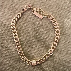 Kurt geiger Gold Chain Link Bracelet with Decorative Clasp